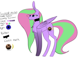 Size: 1473x1093 | Tagged: safe, artist:sweetmelon556, oc, oc only, oc:sweet melon, pegasus, pony, chest fluff, choker, female, mare, reference sheet, simple background, solo, transparent background