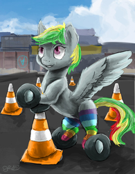 Size: 2524x3238 | Tagged: safe, artist:owlvortex, oc, oc only, oc:wheely bopper, original species, wheelpone, high res, puns in the comments, pylon