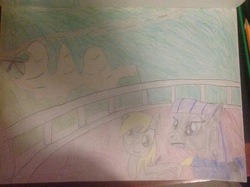 Size: 2592x1936 | Tagged: safe, artist:didgereethebrony, derpy hooves, maud pie, earth pony, pony, g4, australia, blue mountains, traditional art