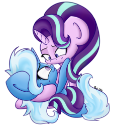 Size: 1931x2110 | Tagged: safe, artist:machstyle, starlight glimmer, trixie, pony, unicorn, g4, female, lesbian, looking at each other, mare, ship:startrix, shipping, simple background, smiling, transparent background