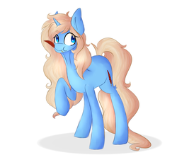 Size: 2000x1748 | Tagged: safe, artist:puffedcereal, oc, oc only, pony, unicorn, commission, female, mare, raised hoof, simple background, solo, white background