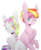 Size: 696x858 | Tagged: safe, artist:twinkepaint, coconut cream, toola roola, pony, fame and misfortune, g4, chest fluff, female, filly, one eye closed, simple background, transparent background, wink