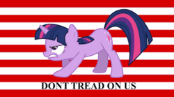 Size: 301x167 | Tagged: artist needed, safe, twilight sparkle, pony, g4, don't tread on me, female, flag, solo