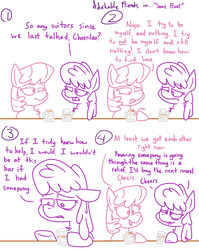 Size: 1280x1611 | Tagged: safe, artist:adorkabletwilightandfriends, berry punch, berryshine, cheerilee, earth pony, pony, comic:adorkable twilight and friends, g4, adorkable friends, alcohol, comic, derp, drink, female, friendship, lineart, relationship, slice of life