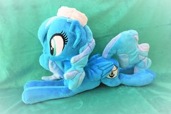 Size: 1024x683 | Tagged: safe, artist:kazzysart, oc, oc only, pegasus, pony, beanie (plushie), female, irl, mare, photo, plushie, prone, solo