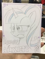 Size: 900x1200 | Tagged: safe, artist:andy price, starlight glimmer, pony, unicorn, g4, andy you magnificent bastard, female, princess of anxiety, solo, traditional art