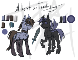 Size: 1173x894 | Tagged: safe, artist:al1-ce, derpibooru exclusive, oc, oc only, oc:albert de templar, changeling, pony, changeling oc, color, cutie mark, disguise, disguised changeling, flat colors, reference sheet, solo