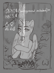 Size: 2188x2952 | Tagged: safe, artist:dagmell, pony, commission, high res, pond, solo, waterfall, your character here