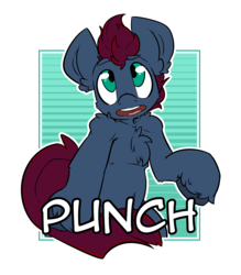 Size: 2100x2400 | Tagged: safe, artist:bbsartboutique, oc, oc only, oc:punch sideiron, pony, badge, chest fluff, con badge, confused, high res, unshorn fetlocks