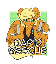 Size: 2100x2400 | Tagged: safe, artist:bbsartboutique, oc, oc only, oc:rapid rescue, pony, badge, clothes, con badge, defibrillator, high res, vest