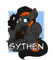 Size: 2100x2400 | Tagged: safe, artist:bbsartboutique, oc, oc only, oc:crafted sky, hippogriff, badge, con badge, grin, high res, neck feathers, smiling