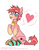 Size: 1700x2200 | Tagged: safe, artist:bigmoon206, oc, oc only, oc:peachy socks, pony, :p, big eyes, clothes, collar, heart, male, mismatched socks, polka dot stockings, socks, striped socks, tongue out, wingding eyes