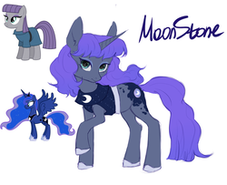 Size: 1781x1446 | Tagged: safe, artist:halfthecat, maud pie, princess luna, pony, unicorn, g4, clothes, fusion