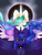 Size: 1024x1354 | Tagged: safe, artist:ask-angelheartz, artist:princesstiramichyuu, princess celestia, princess luna, alicorn, pony, g4, 2017 solar eclipse, alicorn eclipse, cute, cutelestia, duo, eclipse, eyebrows, eyebrows visible through hair, eyes closed, female, jewelry, looking at you, lunabetes, mare, regalia, royal sisters, solar eclipse, spread wings, wings