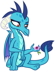 Size: 1750x2250 | Tagged: safe, artist:cheezedoodle96, princess ember, dragon, g4, .svg available, female, flower, folded wings, simple background, sitting, solo, svg, transparent background, vector, wings