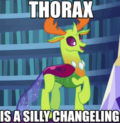 Size: 437x448 | Tagged: safe, edit, edited screencap, screencap, thorax, changedling, changeling, g4, triple threat, caption, cute, image macro, king thorax, male, meme, silly, silly changeling, silly pony, solo, text, thorabetes