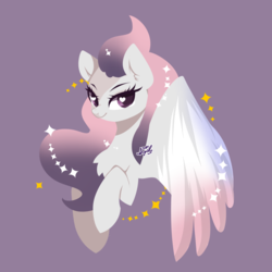 Size: 1024x1024 | Tagged: safe, artist:snow angel, oc, oc only, pegasus, pony, art trade, heart eyes, looking at you, simple background, smiling, solo, wingding eyes