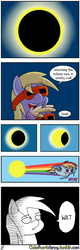 Size: 640x2000 | Tagged: safe, artist:outofworkderpy, derpy hooves, dinky hooves, rainbow dash, pegasus, pony, unicorn, g4, chubbie, comic, dialogue, eclipse, eclipse glasses, female, filly, funny, mare, mother and daughter, my little chubbies, nyan dash, one punch man, parody, solar eclipse, sunglasses, wat