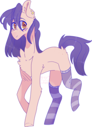 Size: 3176x4356 | Tagged: safe, artist:erinartista, oc, oc only, earth pony, pony, clothes, female, high res, mare, simple background, socks, solo, striped socks, transparent background