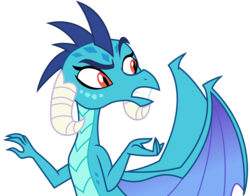 Size: 4584x3600 | Tagged: safe, artist:sketchmcreations, princess ember, dragon, g4, triple threat, absurd resolution, dragoness, female, frown, raised eyebrow, simple background, solo, transparent background, vector