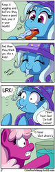 Size: 1280x4000 | Tagged: safe, artist:outofworkderpy, cheerilee, trixie, oc, oc:sea pony luna, earth pony, pony, unicorn, comic:a derpy magic show, g4, cape, clothes, comic, female, fetish, funny, hat, magic show, magic trick, mare, outofworkderpy, soft vore, trixie predamoon, trixie's cape, trixie's hat, tumblr, tumblr comic, vore