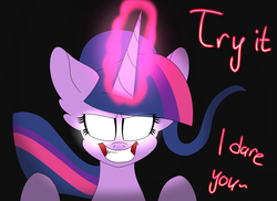 Size: 1280x933 | Tagged: safe, artist:tomboygirl45, twilight sparkle, alicorn, pony, princessponk, g4, ask, female, glowing eyes, magic, solo, tumblr, twilight sparkle (alicorn)