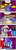 Size: 1280x4000 | Tagged: safe, artist:outofworkderpy, derpy hooves, trixie, oc, oc:brownie bun, pegasus, pony, unicorn, comic:a derpy magic show, horse wife, g4, cape, card trick, clothes, comic, female, fire, funny, grin, hat, magic show, magic trick, mare, outofworkderpy, smiling, stage, trixie's cape, trixie's hat, tumblr, tumblr comic