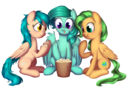 Size: 2920x2052 | Tagged: safe, artist:divlight, oc, oc only, pegasus, pony, female, food, high res, mare, popcorn, simple background, sitting, transparent background