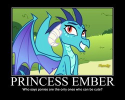 Size: 750x600 | Tagged: safe, princess ember, dragon, g4, my little pony: friendship is magic, triple threat, cute, emberbetes, motivational poster