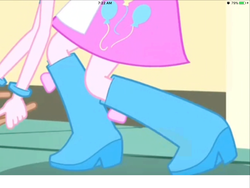 Size: 2048x1536 | Tagged: safe, screencap, pinkie pie, equestria girls, g4, my little pony equestria girls: summertime shorts, the art of friendship, balloon, boots, bracelet, clothes, jewelry, legs, one millionth safe picture on derpibooru, pictures of legs, shoes, skirt