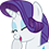 Size: 45x45 | Tagged: safe, rarity, pony, unicorn, g4, emoticon, female, happy, laughing, mare, raised hoof, simple background, smiling, solo, transparent background