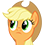 Size: 45x45 | Tagged: safe, applejack, earth pony, pony, g4, emoticon, female, laughing, mare, simple background, solo, transparent background