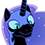 Size: 45x45 | Tagged: safe, nightmare moon, alicorn, pony, g4, emoticon, female, happy, mare, moonie snacks, simple background, smiling, solo, transparent background