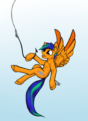 Size: 2917x4000 | Tagged: safe, artist:thelittlesnake, oc, oc only, oc:naarkerotics, pegasus, pony, fallout equestria, fishing hook, food, high res, hook, male, micro, salt, solo, stallion