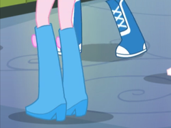 Size: 2048x1536 | Tagged: safe, screencap, pinkie pie, rainbow dash, equestria girls, g4, my little pony equestria girls: friendship games, boots, boots shot, clothes, legs, pictures of legs, shoes