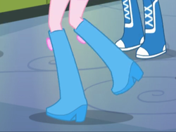 Size: 2048x1536 | Tagged: safe, screencap, pinkie pie, rainbow dash, equestria girls, g4, my little pony equestria girls: friendship games, boots, boots shot, clothes, legs, pictures of legs, raised leg, shoes