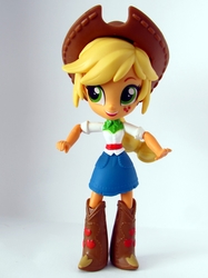 Size: 971x1295 | Tagged: safe, artist:whatthehell!?, applejack, equestria girls, g4, boots, doll, equestria girls minis, fixed, hat, irl, merchandise, photo, shoes, toy