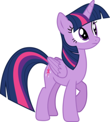 Size: 2566x2844 | Tagged: safe, artist:frownfactory, twilight sparkle, alicorn, pony, g4, triple threat, .svg available, cutie mark, female, high res, horn, mare, multicolored hair, multicolored mane, multicolored tail, purple eyes, simple background, solo, svg, transparent background, twilight sparkle (alicorn), vector, wings