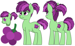Size: 4200x2581 | Tagged: safe, artist:zippysqrl, oc, oc only, oc:sour grapes, earth pony, pony, butt, cutie mark, cutie mark background, female, freckles, frown, high res, mare, plot, reference sheet, simple background, solo, transparent background