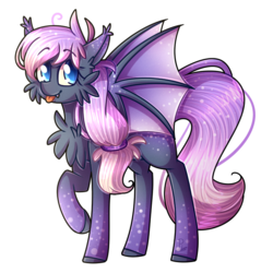 Size: 700x700 | Tagged: safe, artist:soundwavepie, oc, oc only, oc:pastel night, bat pony, pony, art trade, bat pony oc, solo