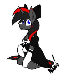 Size: 1480x1840 | Tagged: safe, artist:novawish, oc, oc only, oc:shadow dash, pony, unicorn, blushing, bow, choker, clothes, crossdressing, cute, dress, ear fluff, frown, gloves, looking at you, maid, male, raised hoof, simple background, sitting, stallion, white background, wide eyes