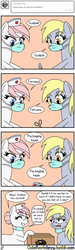 Size: 640x2125 | Tagged: safe, artist:outofworkderpy, derpy hooves, nurse redheart, earth pony, pegasus, pony, g4, comic, duo, duo female, female, forceps, funny, mare, mask, nurse, outofworkderpy, package, scalpel, surgical mask, sweat, tumblr, tumblr comic