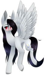 Size: 1318x2204 | Tagged: safe, artist:alithecat1989, oc, oc only, pegasus, pony, female, gift art, mare, red eyes, simple background, smiling, solo, spread wings, transparent background, wings