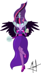 Size: 1310x2291 | Tagged: safe, artist:little903, sci-twi, twilight sparkle, equestria girls, g4, clothes, crying, dress, female, geode of telekinesis, implied timber spruce, magical geodes, midnight sparkle, note, rejection, shipping denied, simple background, solo, this will end in pain, transformation, transparent background