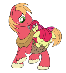 Size: 1351x1500 | Tagged: safe, artist:pirill, apple bloom, big macintosh, earth pony, pony, g4, atg 2017, brother and sister, duo, duo male and female, equestria daily exclusive, female, filly, foal, male, newbie artist training grounds, simple background, sleeping, stallion, white background