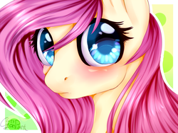 Size: 1600x1200 | Tagged: safe, artist:wolfchen999, fluttershy, pegasus, pony, g4, blushing, close-up, cute, female, looking at you, mare, shyabetes, solo