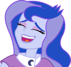 Size: 3199x2990 | Tagged: safe, artist:ambassad0r, princess luna, vice principal luna, equestria girls, g4, my little pony equestria girls: friendship games, clothes, eyes closed, female, high res, laughing, open mouth, simple background, solo, transparent background, vector