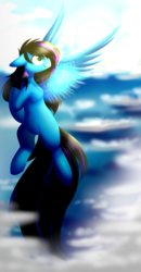Size: 2600x5000 | Tagged: safe, artist:despotshy, oc, oc only, oc:despy, pegasus, pony, female, flying, high res, mare, race swap, solo