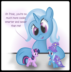 Size: 1064x1084 | Tagged: safe, artist:041744, trixie, twilight sparkle, pony, unicorn, g4, female, lesbian, ship:twixie, shipping, toy