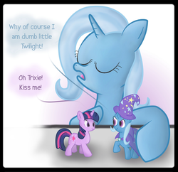 Size: 1064x1030 | Tagged: safe, artist:041744, trixie, twilight sparkle, pony, unicorn, g4, cropped, female, lesbian, ship:twixie, shipping, toy